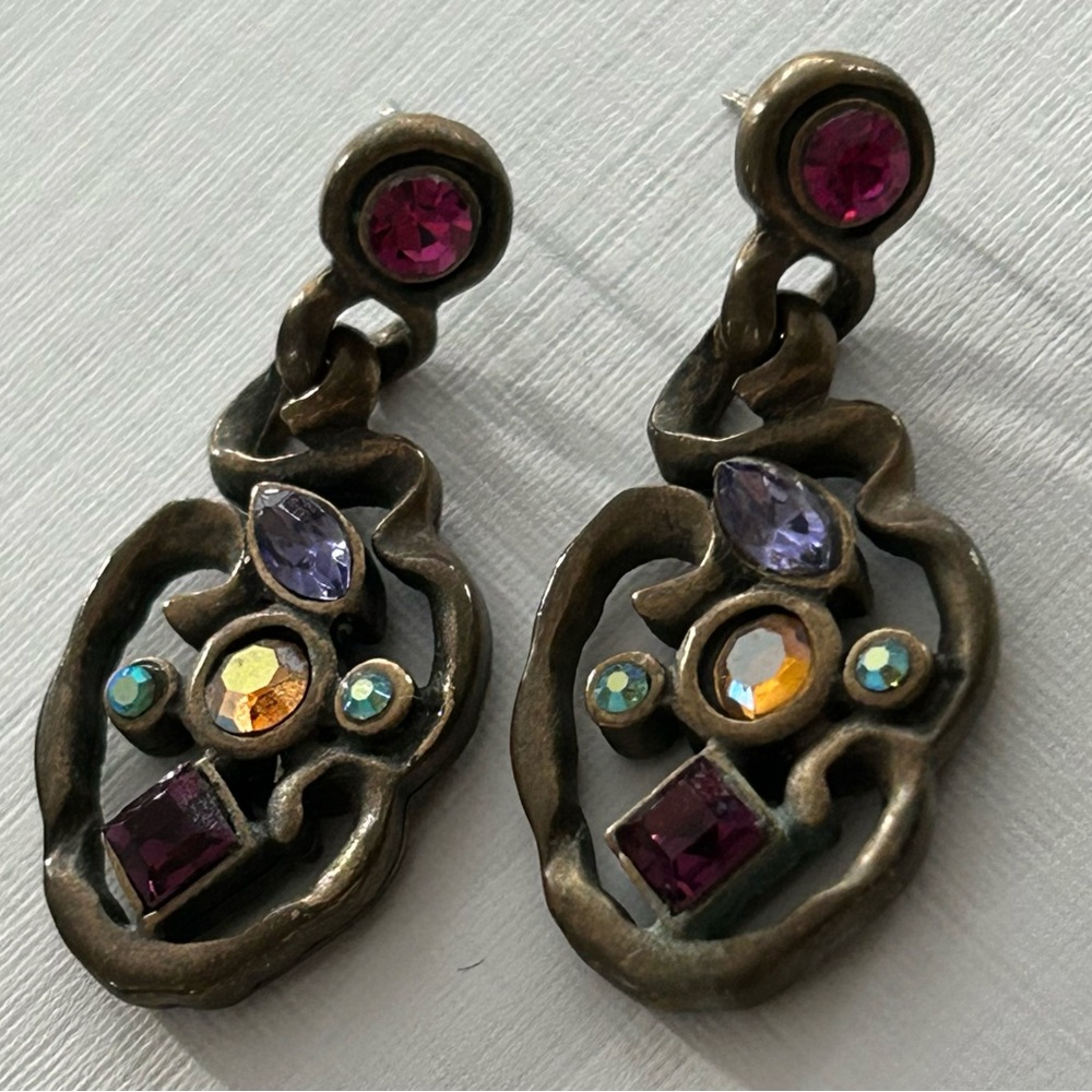 Chico’s Multi-Colored, Dangle Drop Crystal Earrin… - image 2